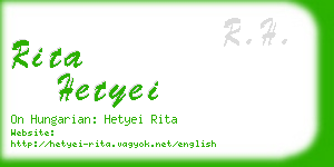 rita hetyei business card